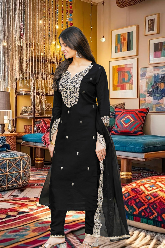 Pravya Floralt Pure Cotton Salwar Suit Set


