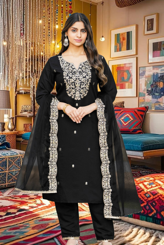 Pravya Floralt Pure Cotton Salwar Suit Set

