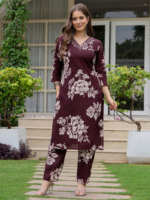 Pravya Casual Wear Cotton Salwar Suit Set  
