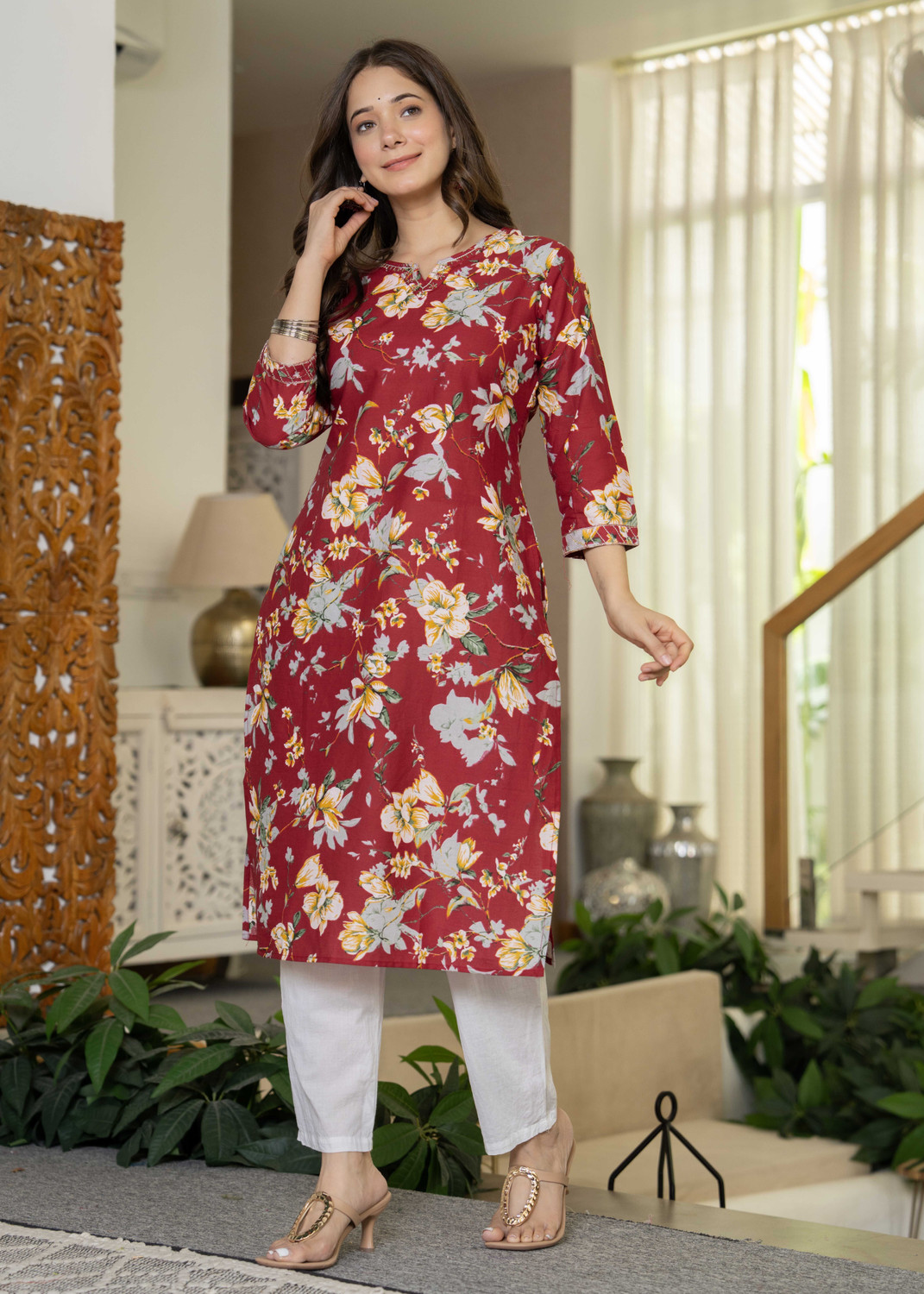 Pravya Maroon Zari Embroidered Salwar Suit Set 