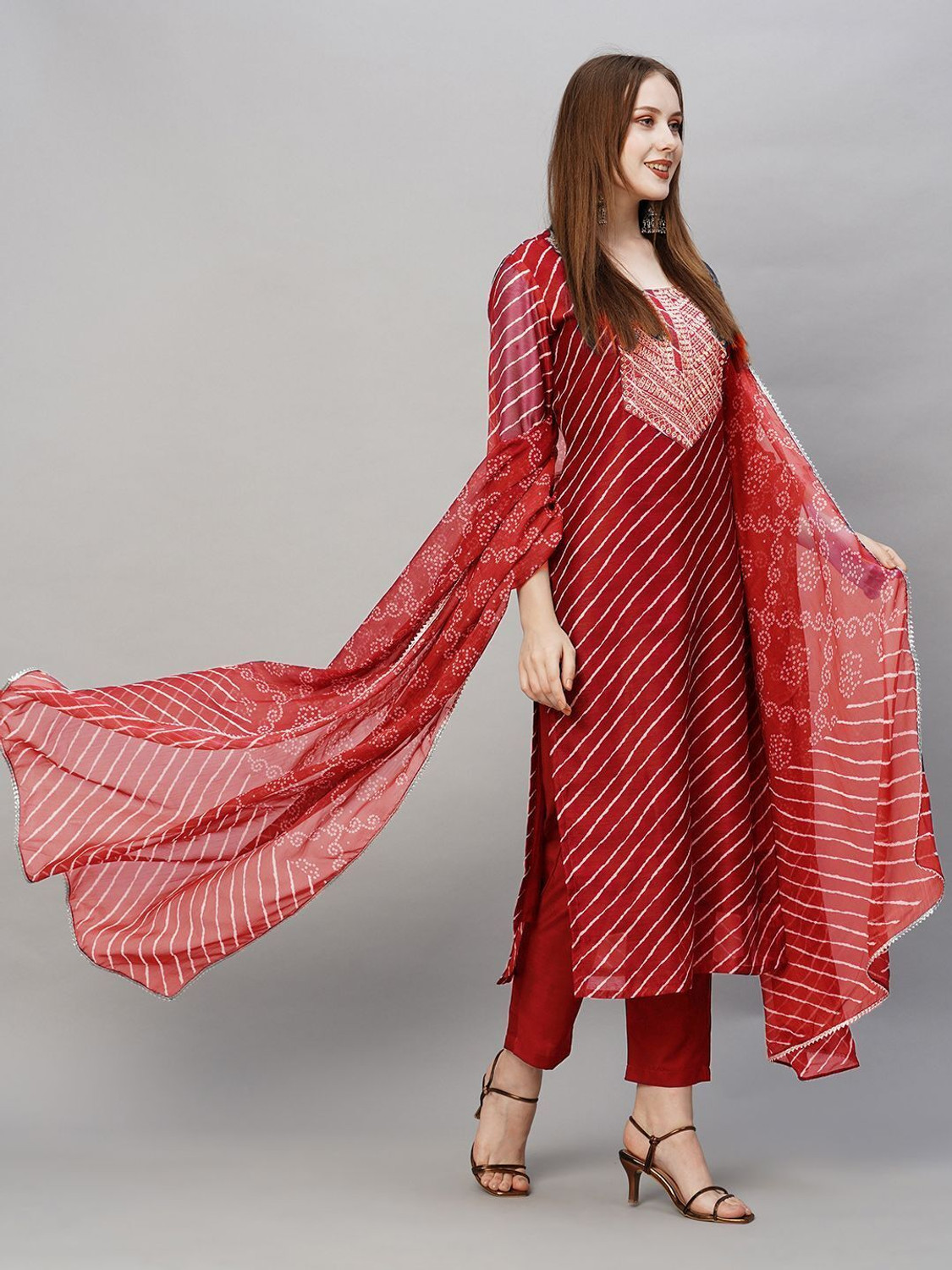 Divashree Striped Straight Salwar Suit Set 
