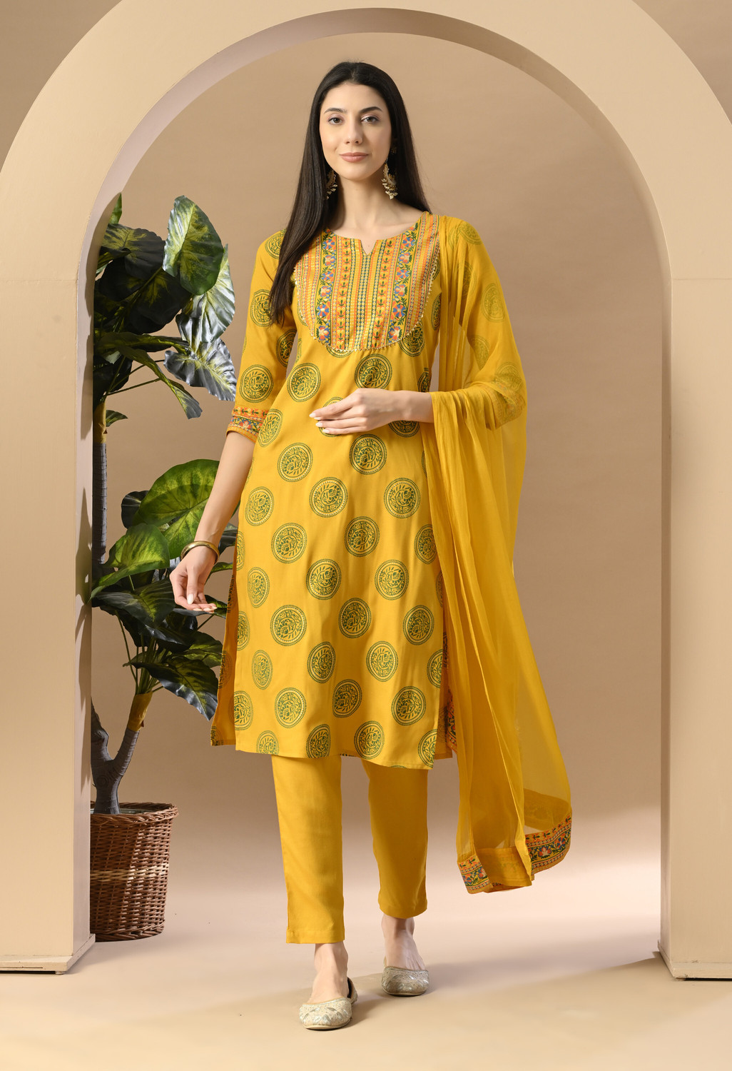 Divashree Viscose Rayon Kurti Pant Salwar Suit Set 