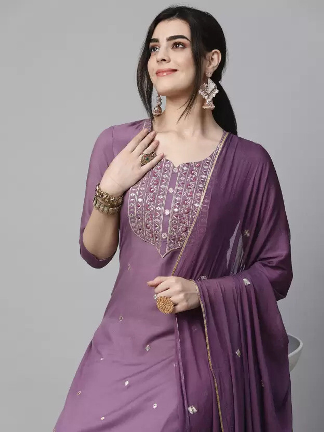 Divashree Cotton Blend Straight Salwar Suit Set 
