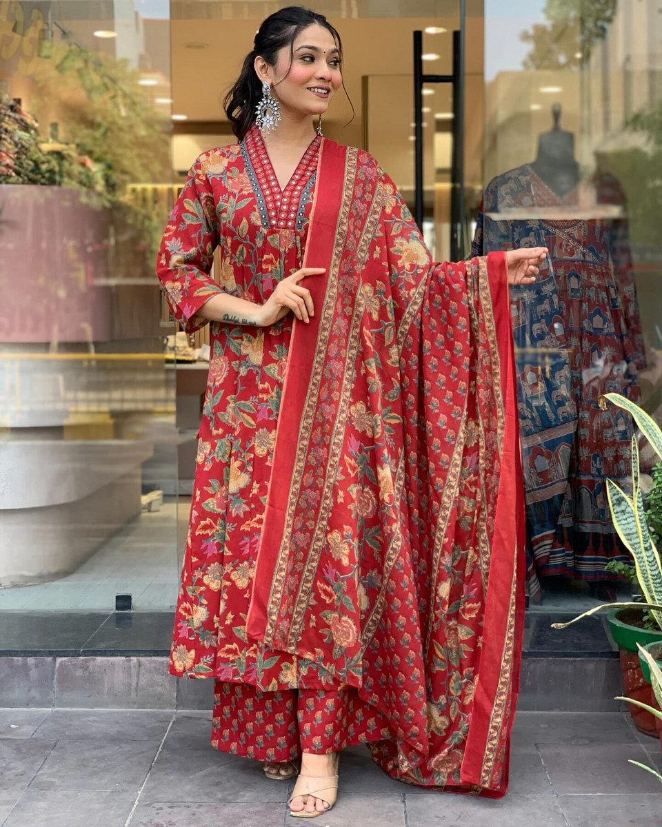 Divashree Floral Printed Viscose Salwar Suit Set 