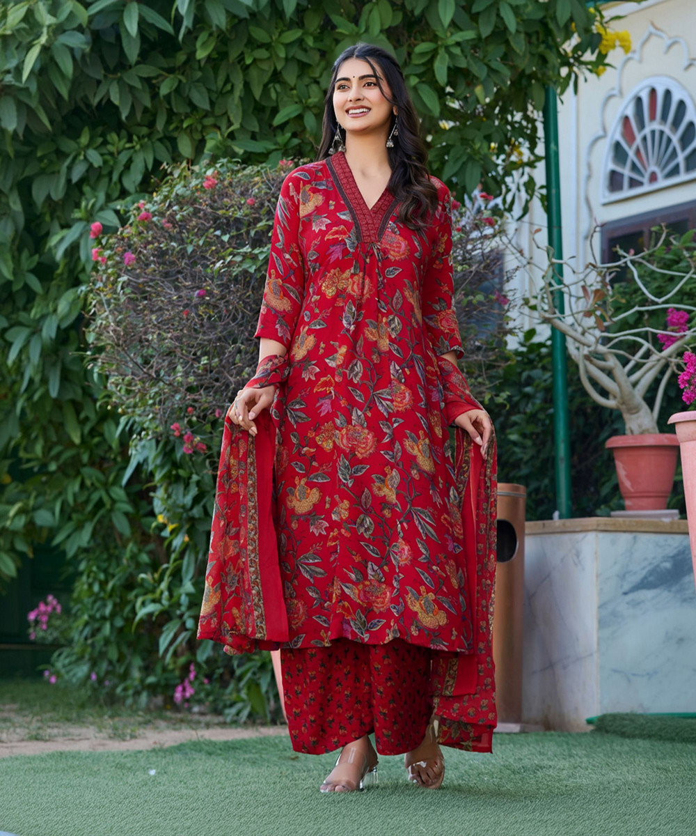 Divashree Floral Printed Viscose Salwar Suit Set 