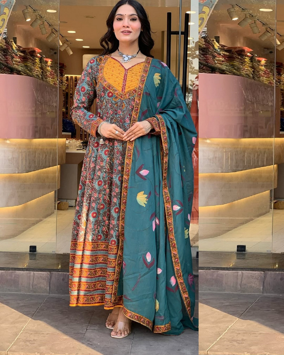 Divashree Viscose Rayon A-Line Salwar Suit Set 