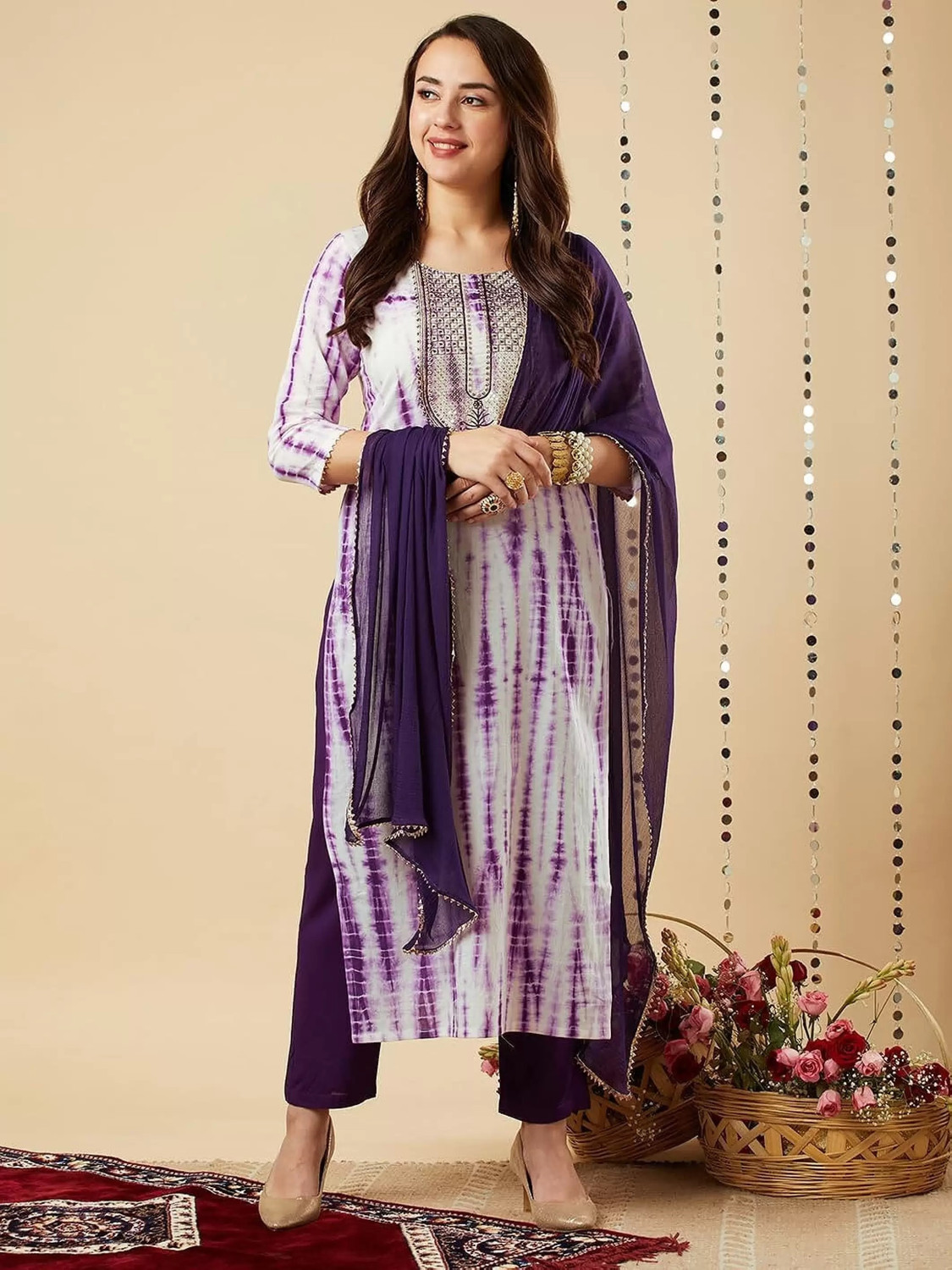 Rivanta Yoke Leheriya Salwar Suit Set 