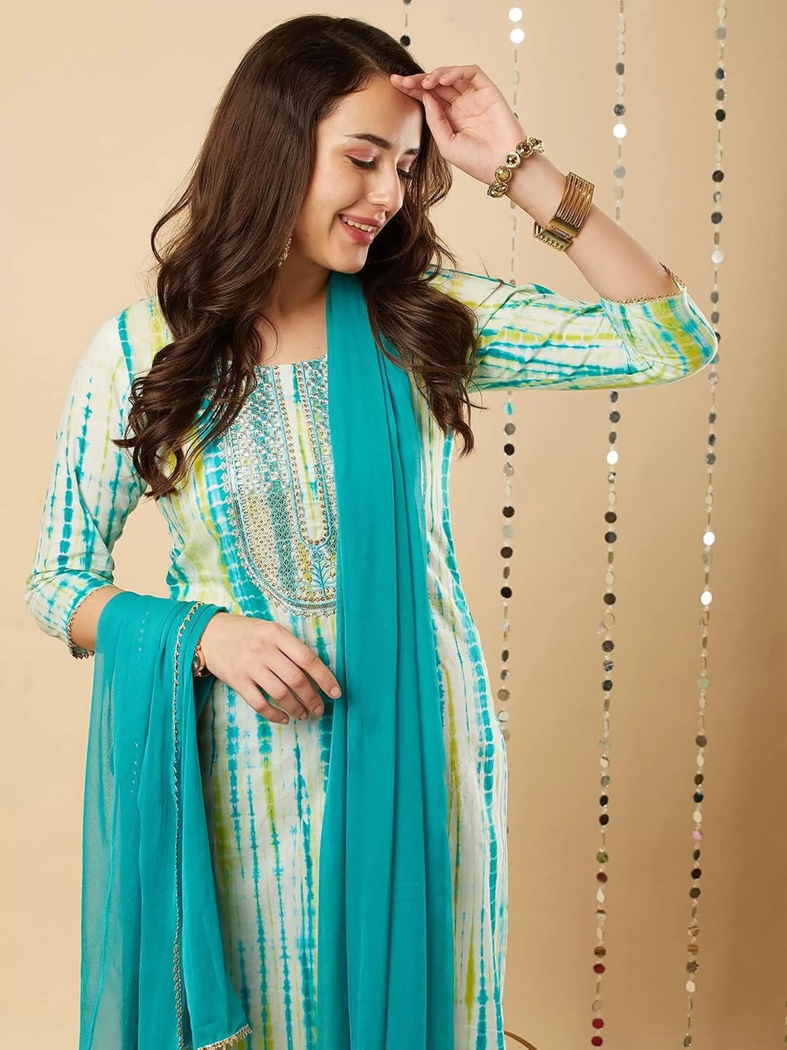 Rivanta Yoke Leheriya Salwar Suit Set 
