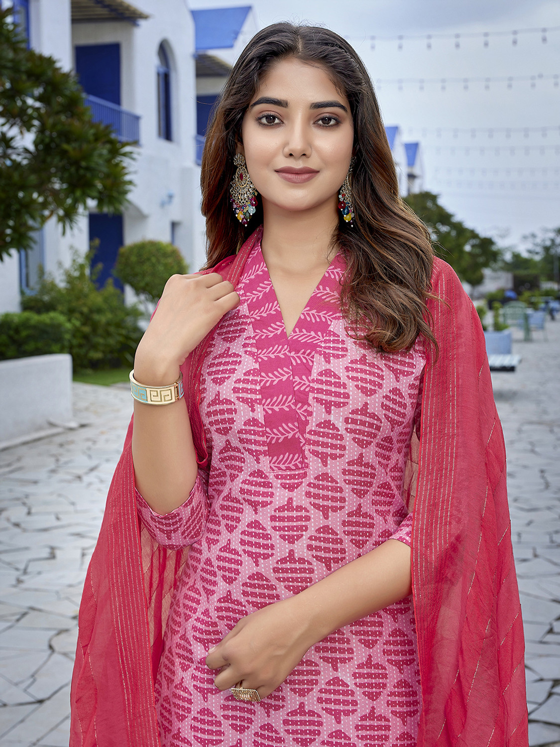 Rivanta Geometric Printed  Salwar Suit Set 