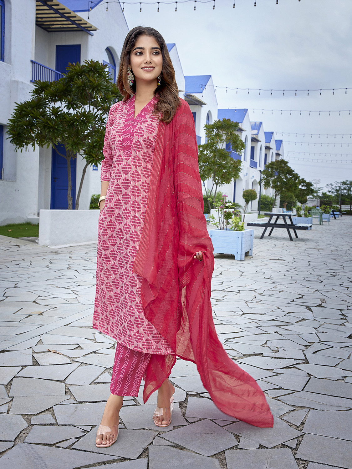 Rivanta Geometric Printed  Salwar Suit Set 