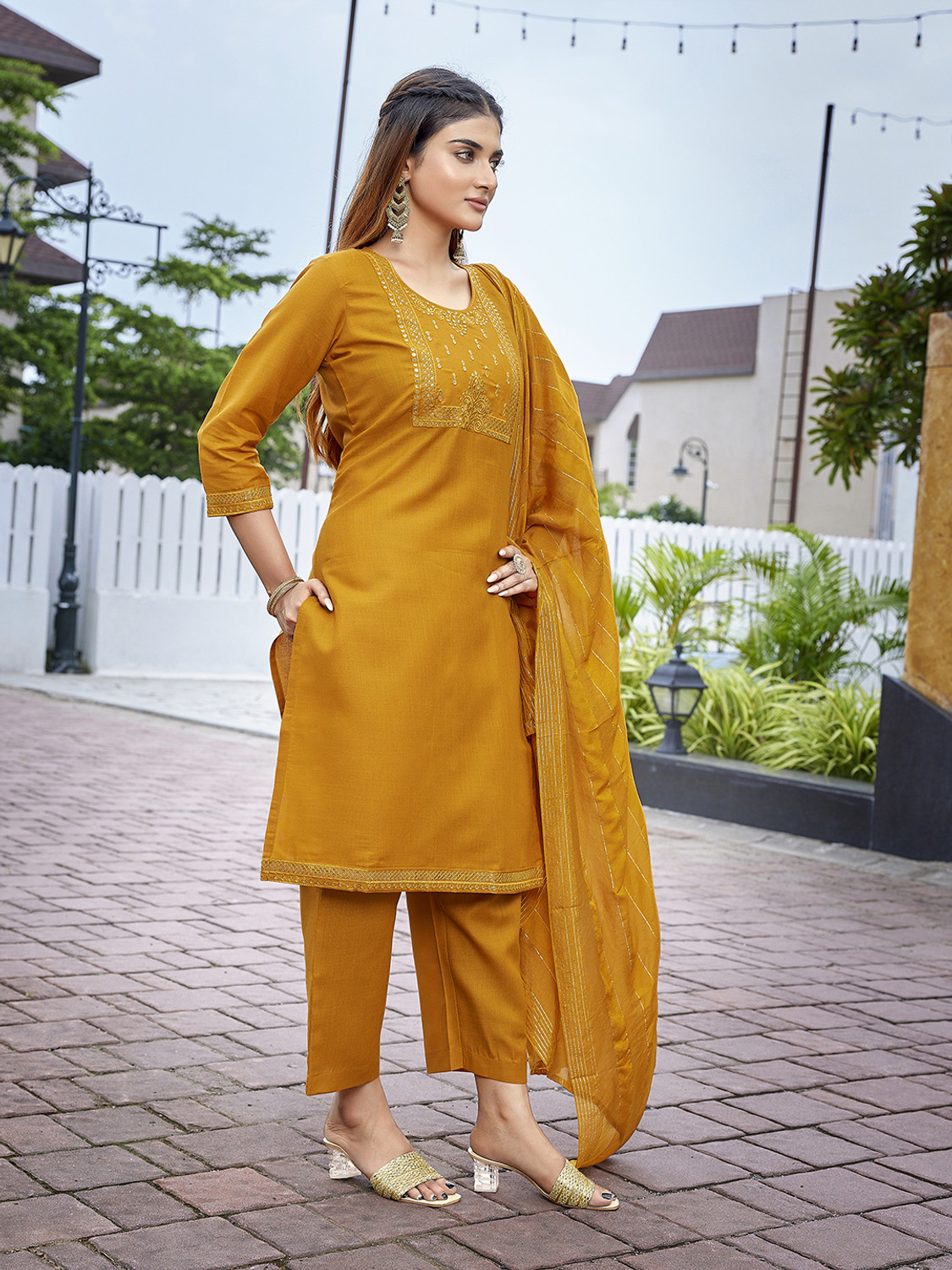   Rivanta Embroidered Yoke Salwar Suit Set 