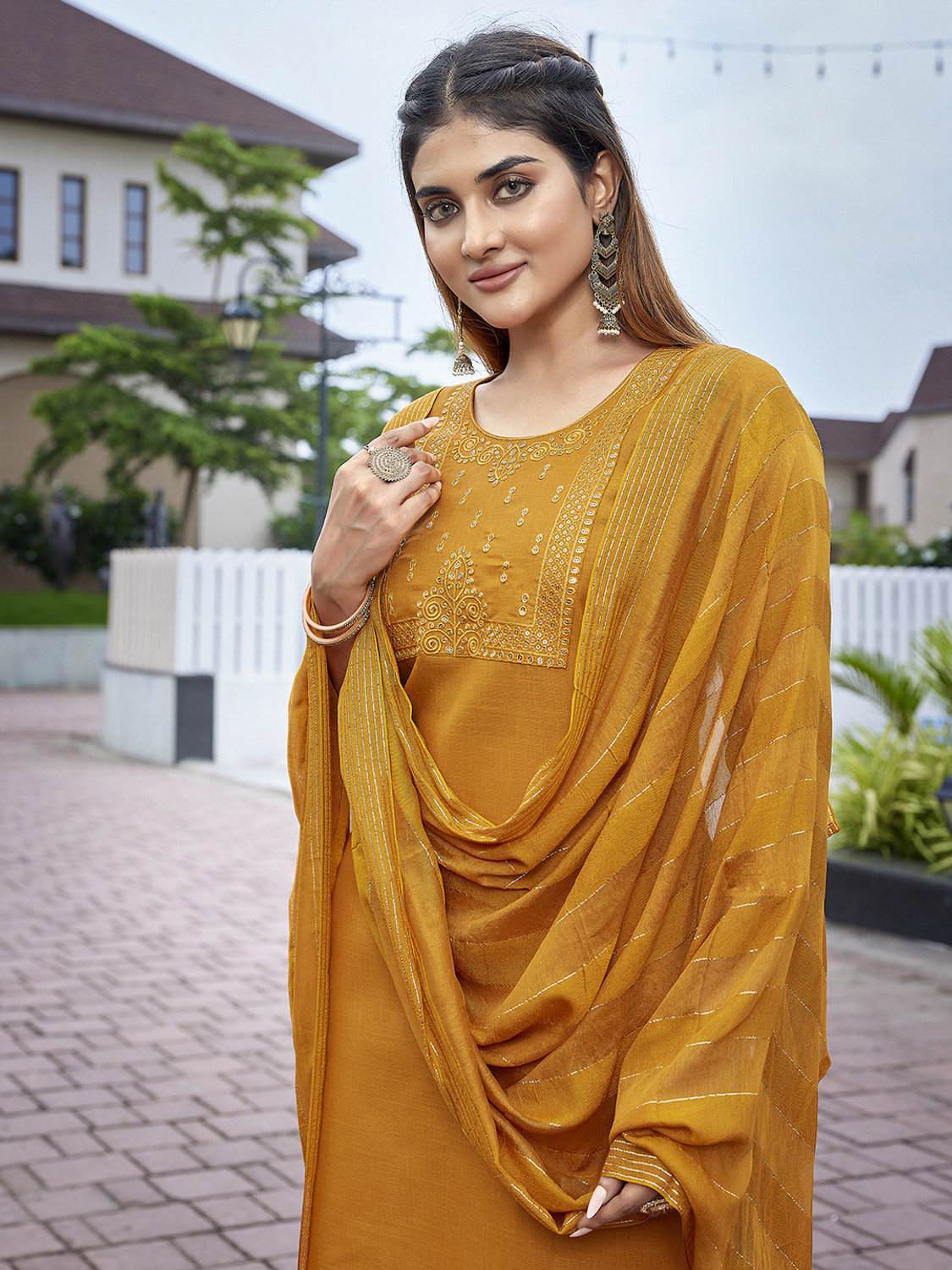   Rivanta Embroidered Yoke Salwar Suit Set 