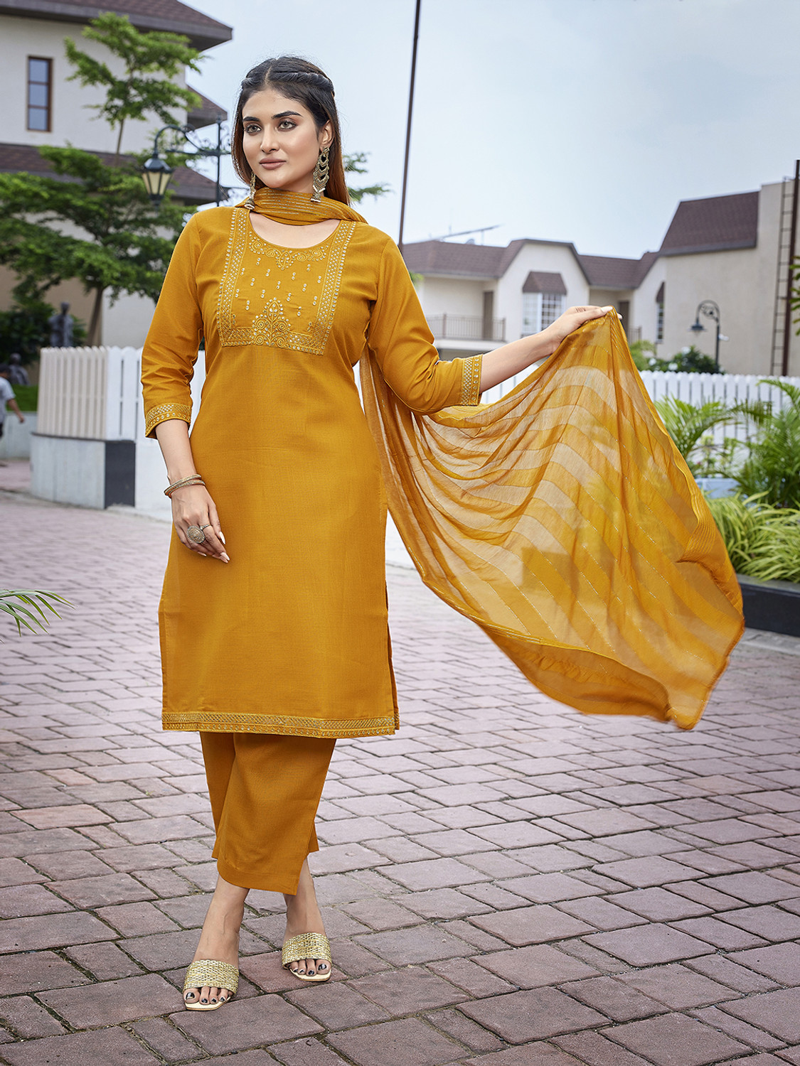   Rivanta Embroidered Yoke Salwar Suit Set 