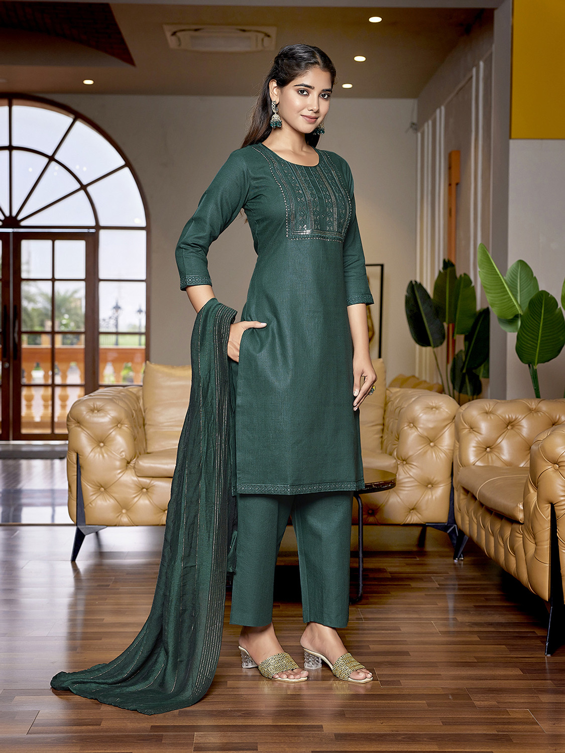   Rivanta Embroidered Yoke Salwar Suit Set 