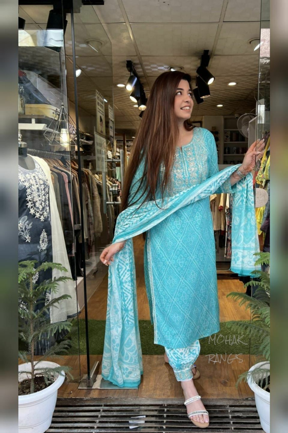   Rivanta  Bandhani Mirror Salwar Suit Set 