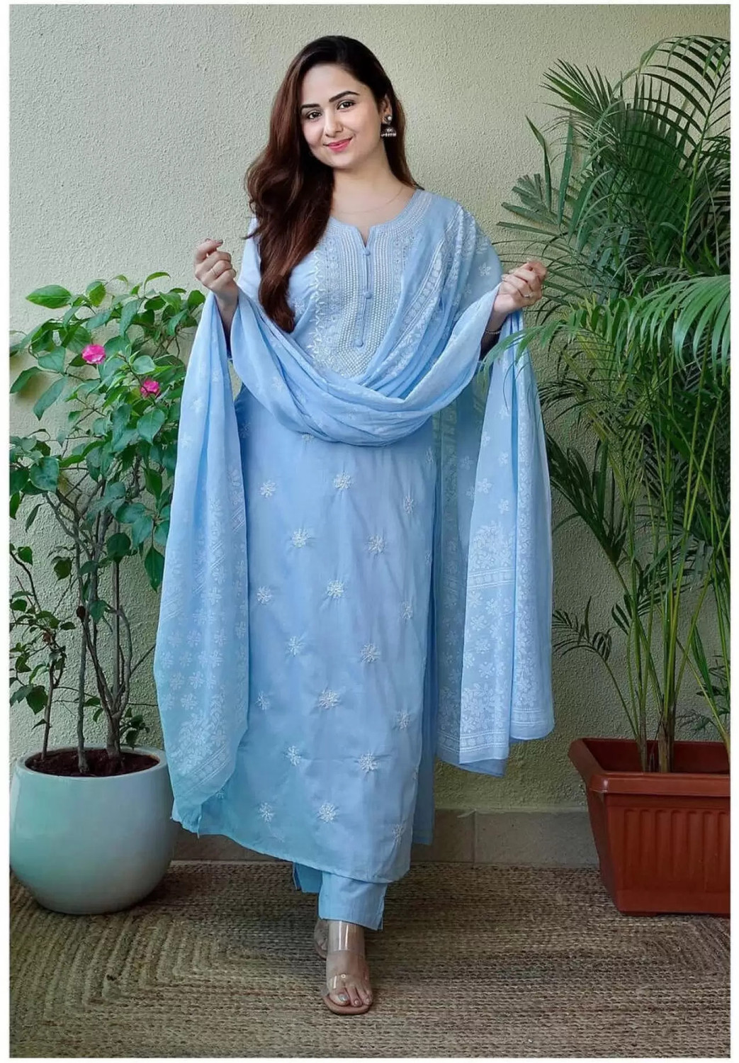     Rivanta Embroidered A-Line Salwar Suit Set 