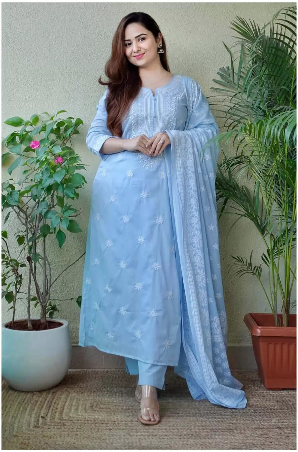     Rivanta Embroidered A-Line Salwar Suit Set 