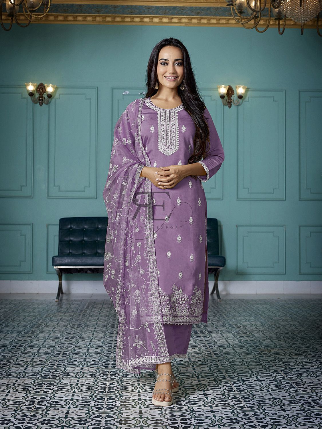  Rivanta Party Wear Embroidered Salwar Suit Set 