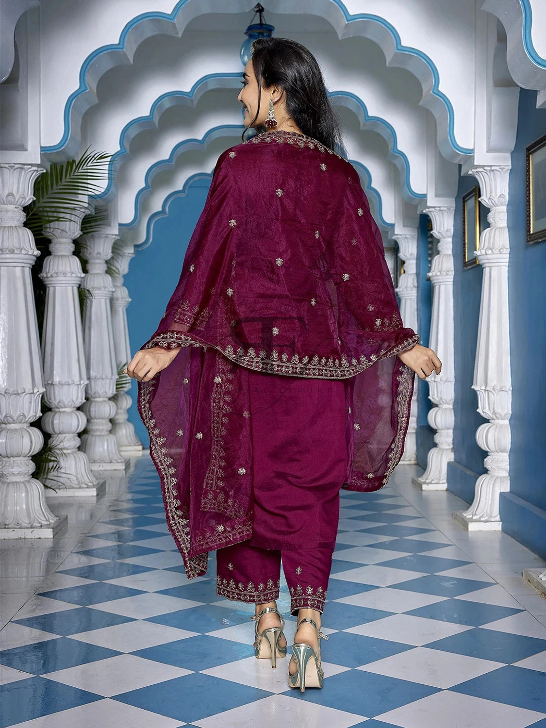 Rivanta Wedding Chanderi Salwar Suit Set 