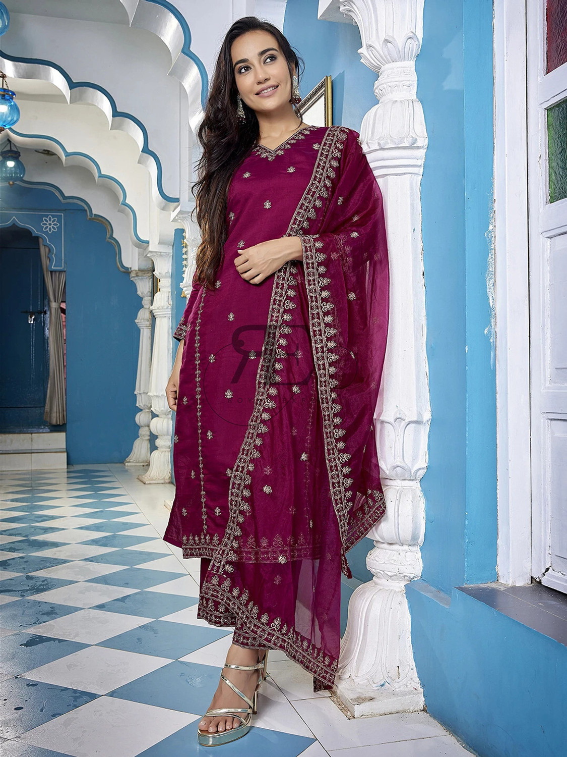 Rivanta Wedding Chanderi Salwar Suit Set 