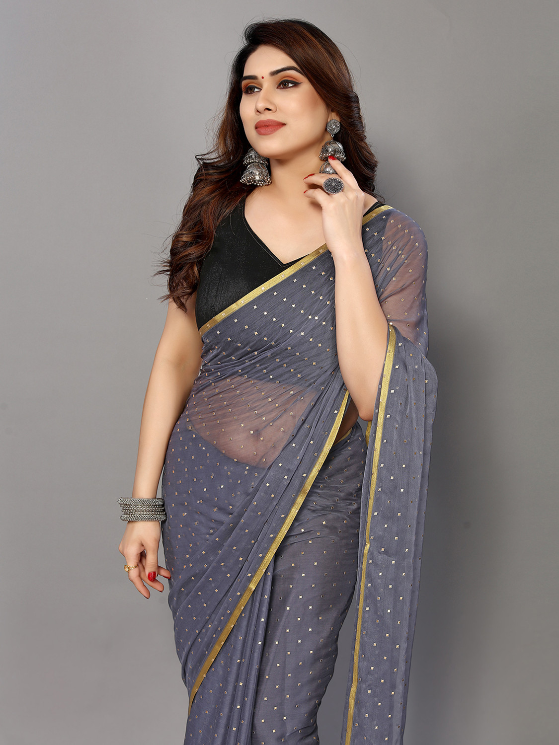 Famora Embellished Chiffon Bollywood Saree