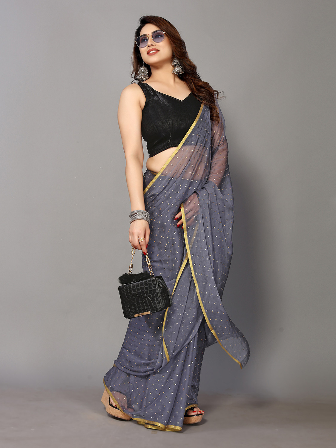 Famora Embellished Chiffon Bollywood Saree