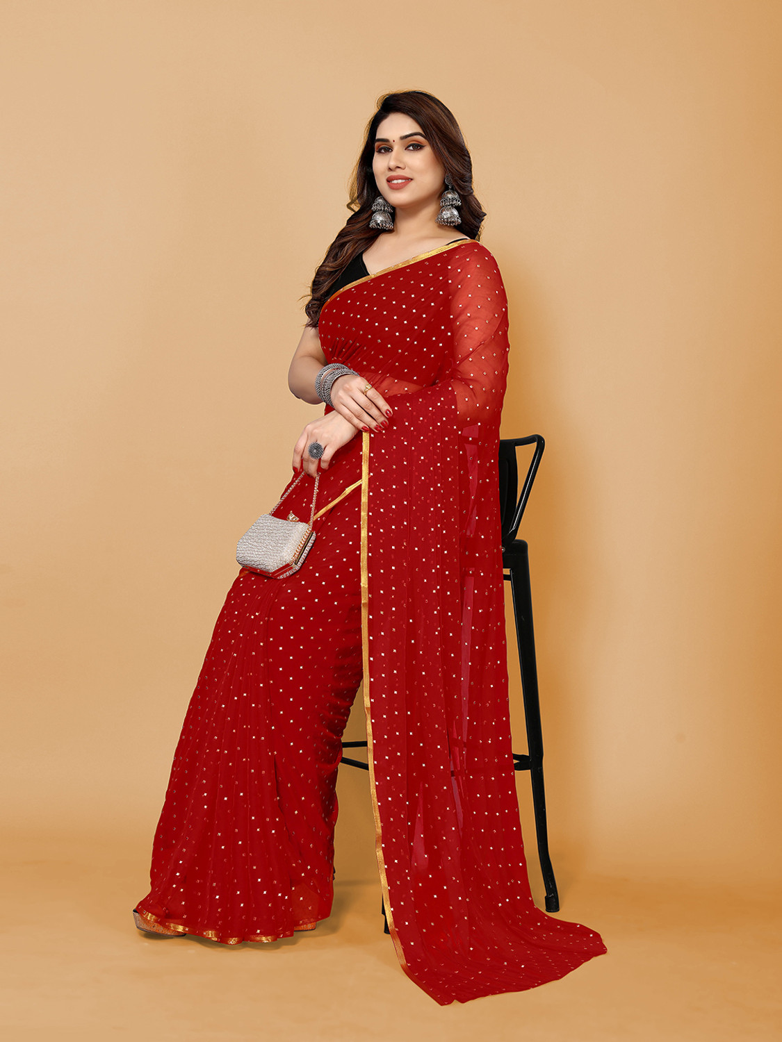 Famora Embellished Chiffon Bollywood Saree
