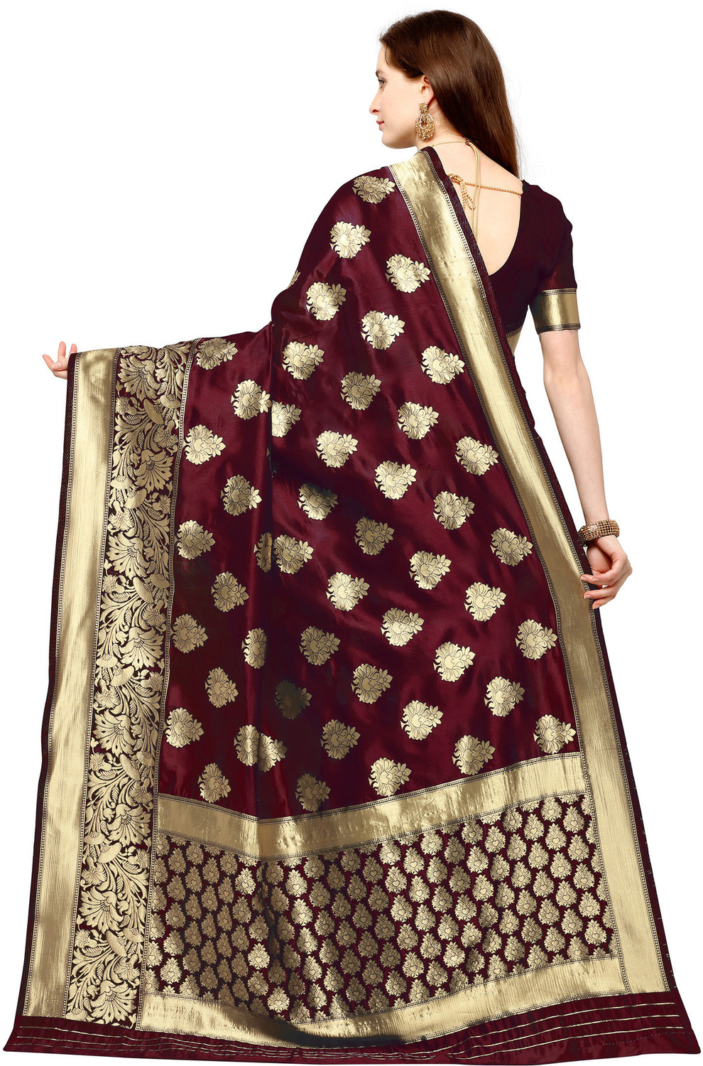 Kesarvi Self Design Banarasi Jacquard Saree
