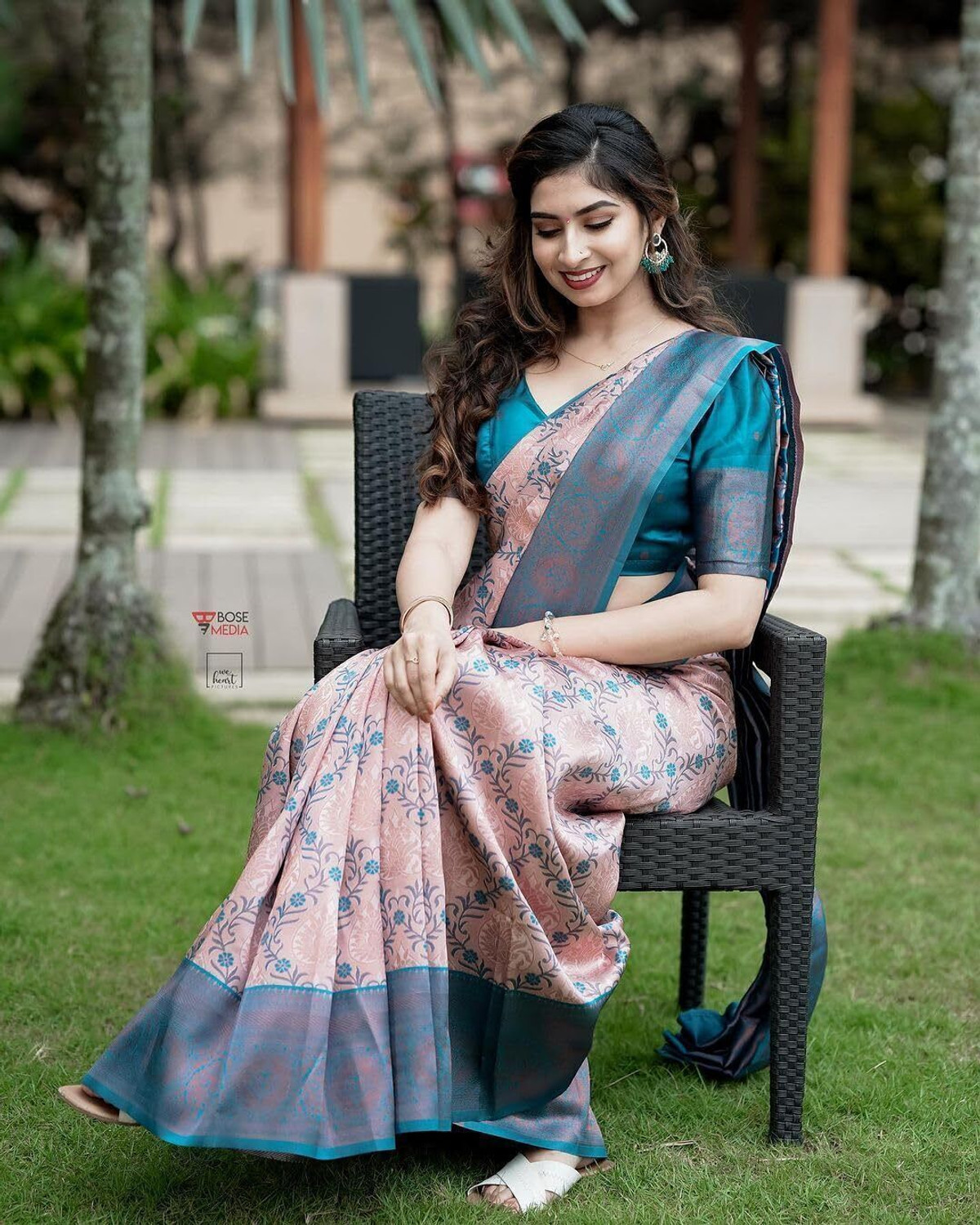 Yarie Silk Blend Kanjivaram  Saree with Banarasi Blouse