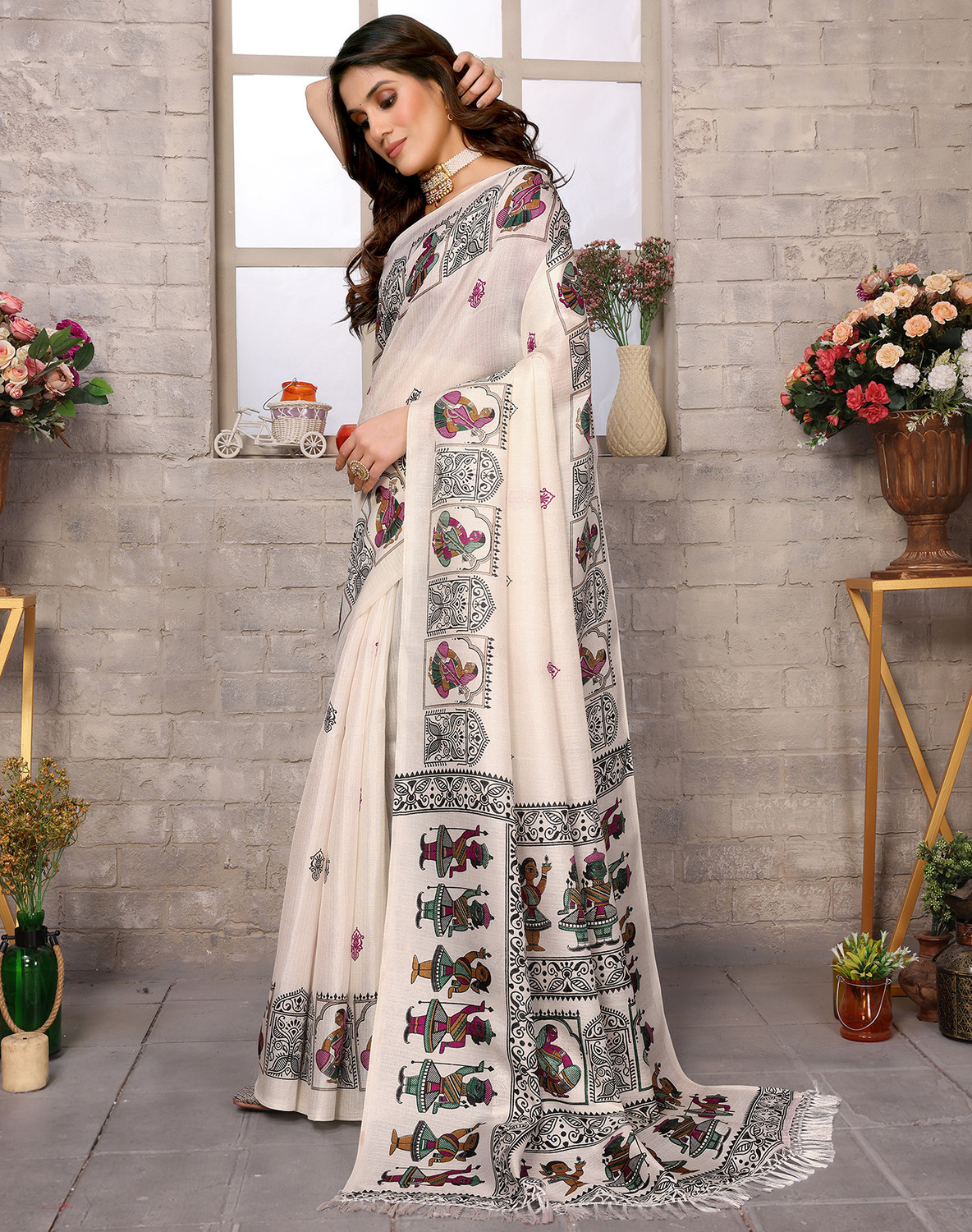 Yarie Printed Hand Batik Art Silk Saree
