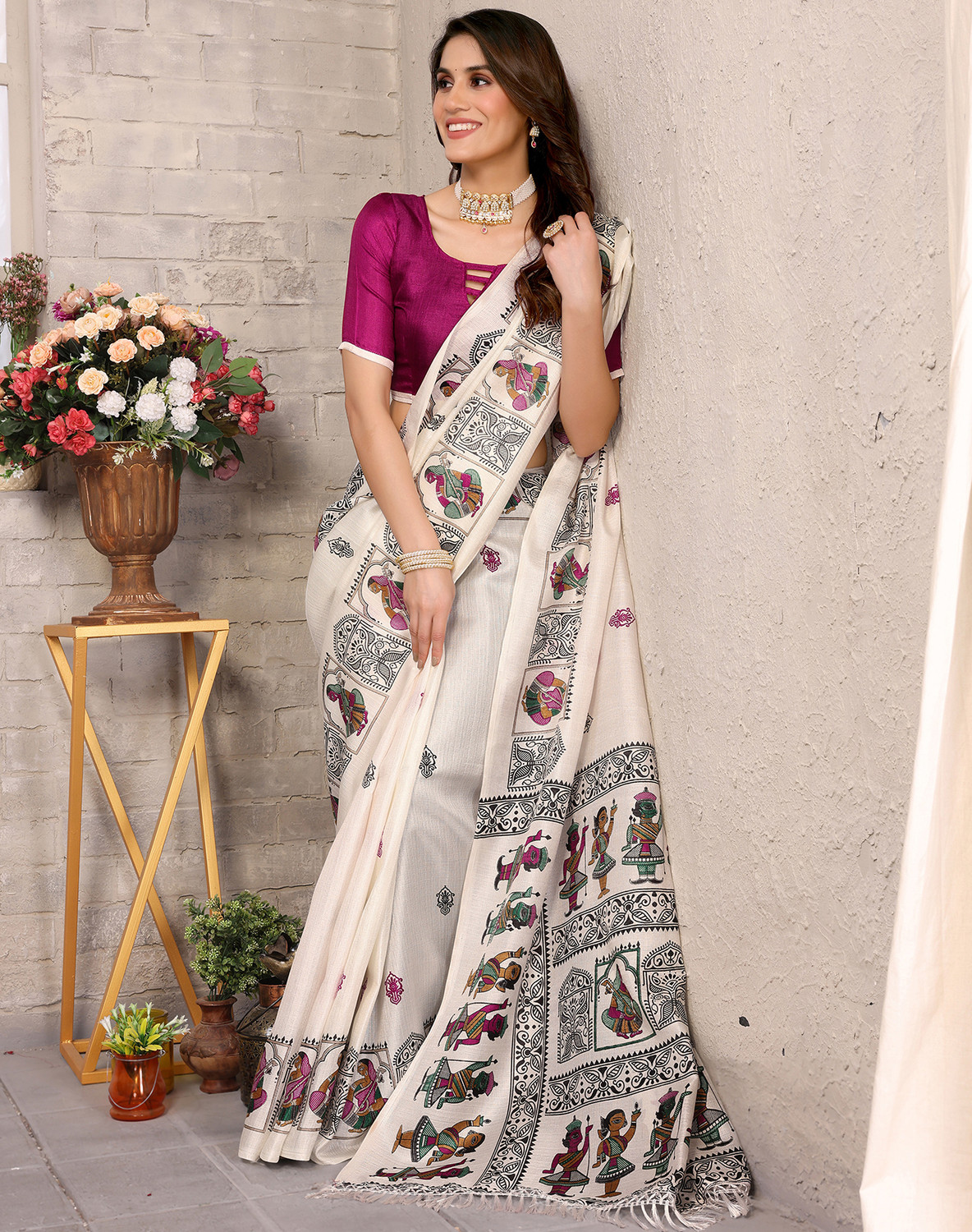 Yarie Printed Hand Batik Art Silk Saree