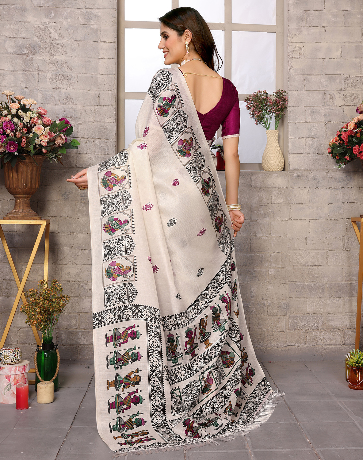 Yarie Printed Hand Batik Art Silk Saree