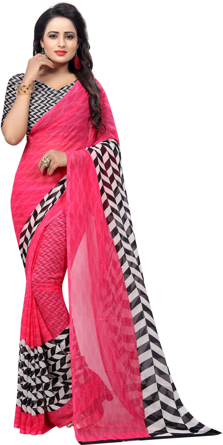 Yarie Digital Print Georgette Saree with Blouse