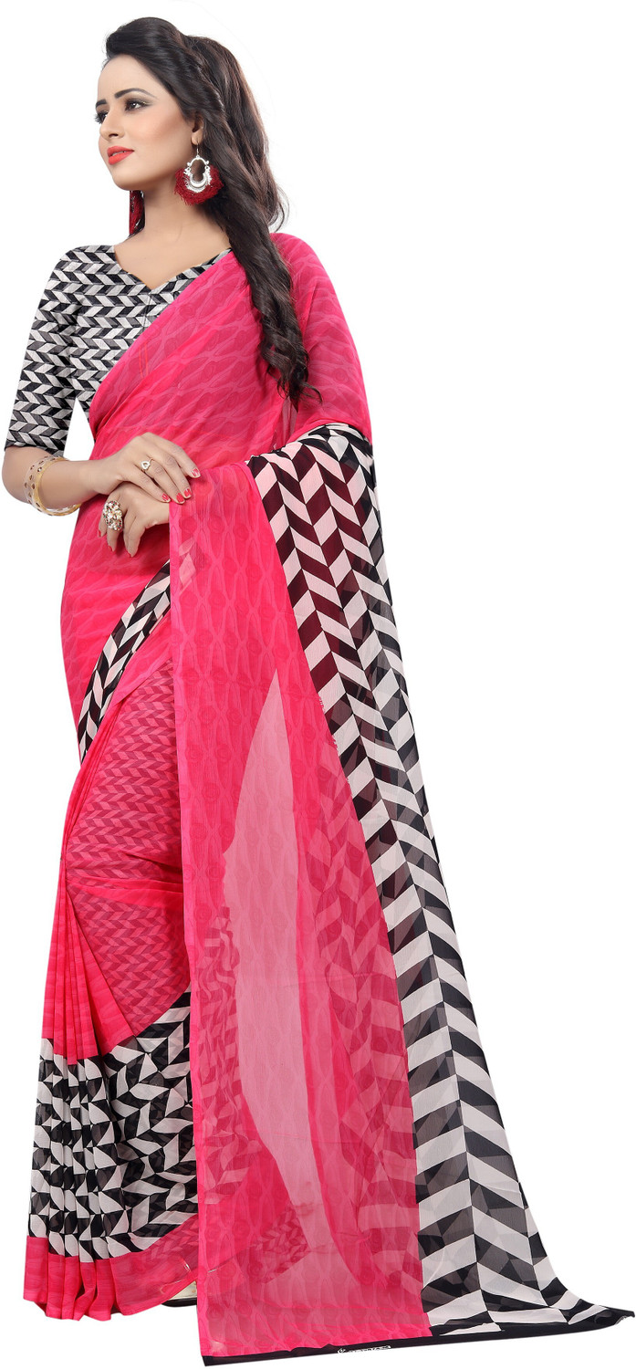 Yarie Digital Print Georgette Saree with Blouse