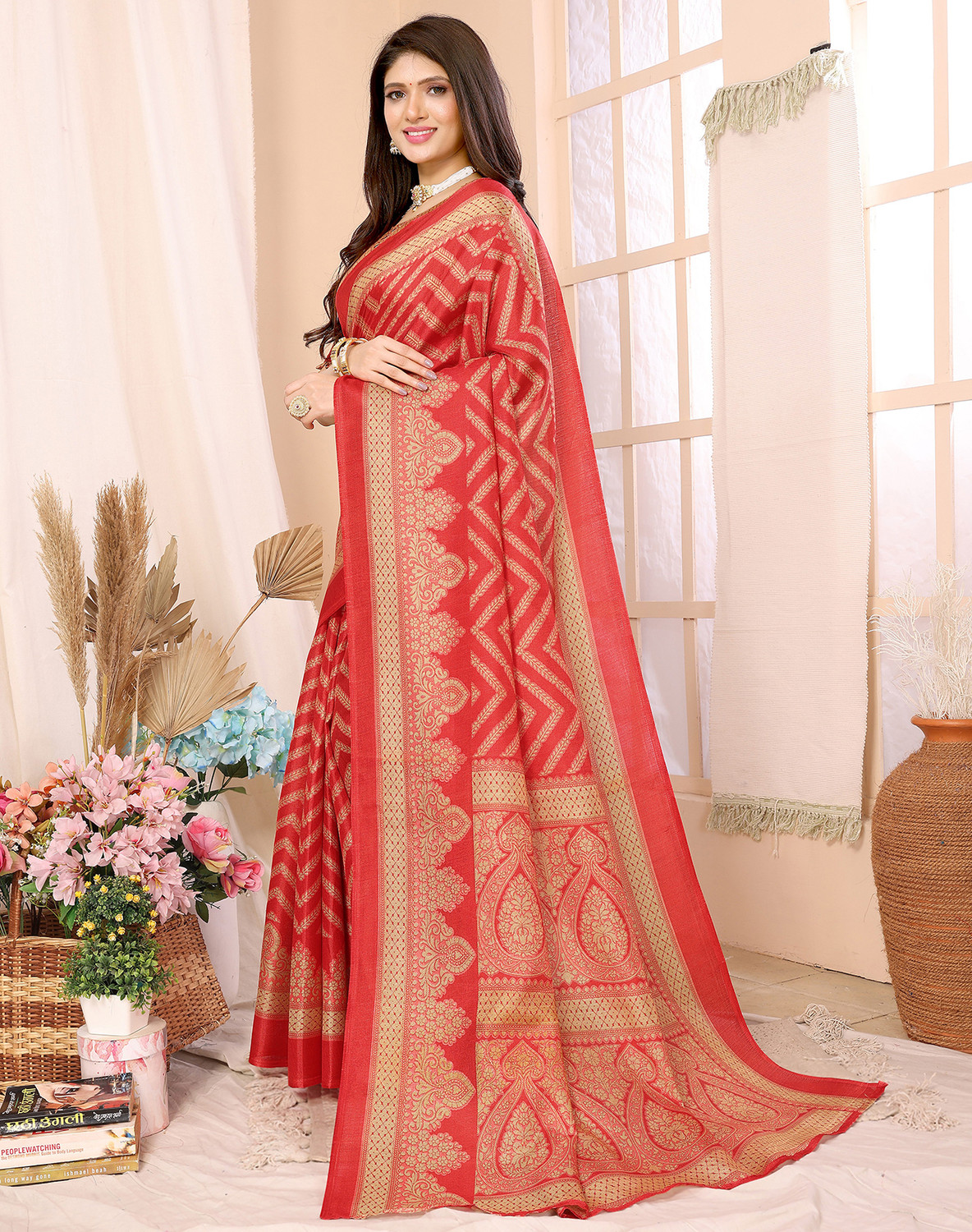Yarie Kalamkari Silk Blend Art Silk Saree