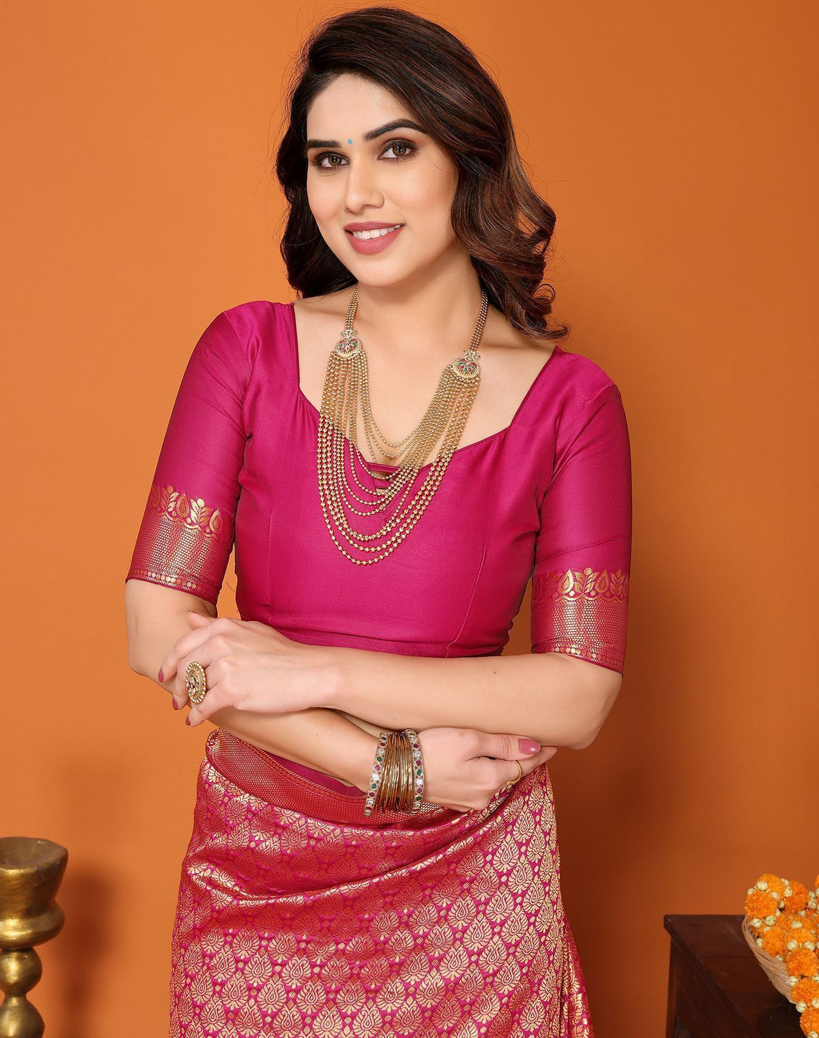 Yarie Kanjivaram Silk Blend Party & Festive Saree