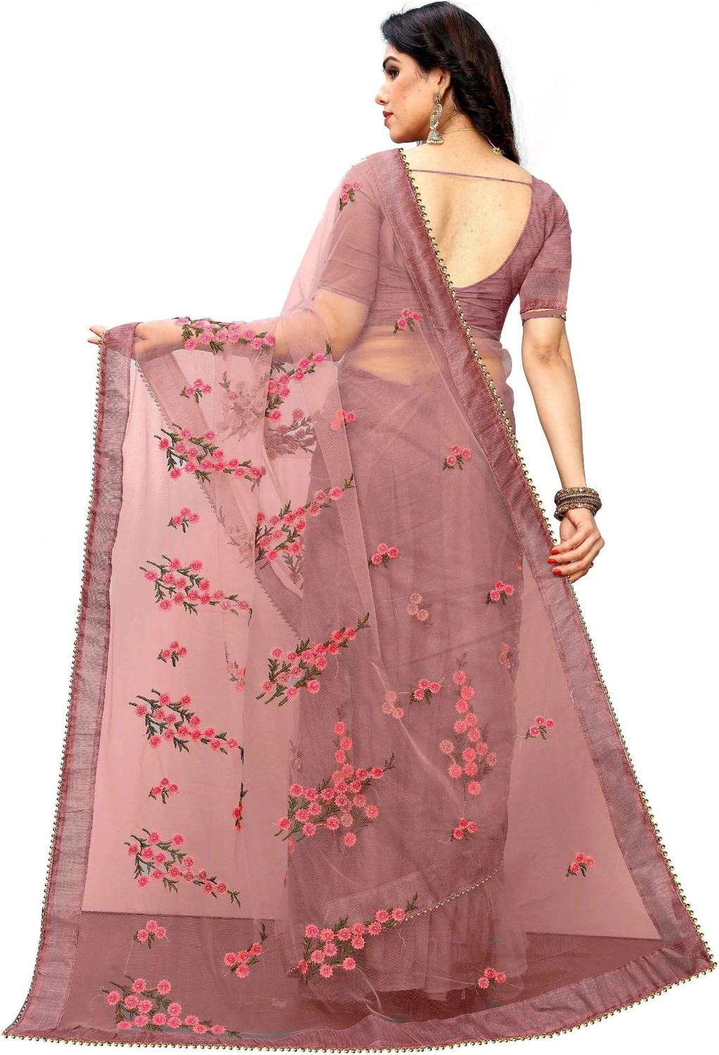 Patrini  Embroidered Bollywood Net Saree
