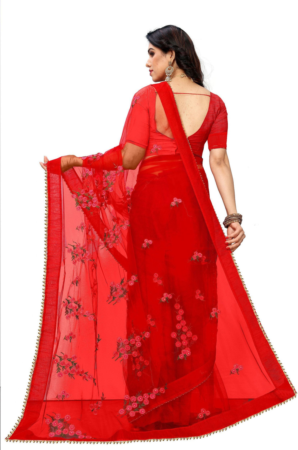 Patrini  Embroidered Bollywood Net Saree