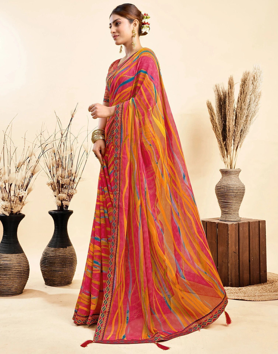 Sharini Floral Printed Georgette & Chiffon