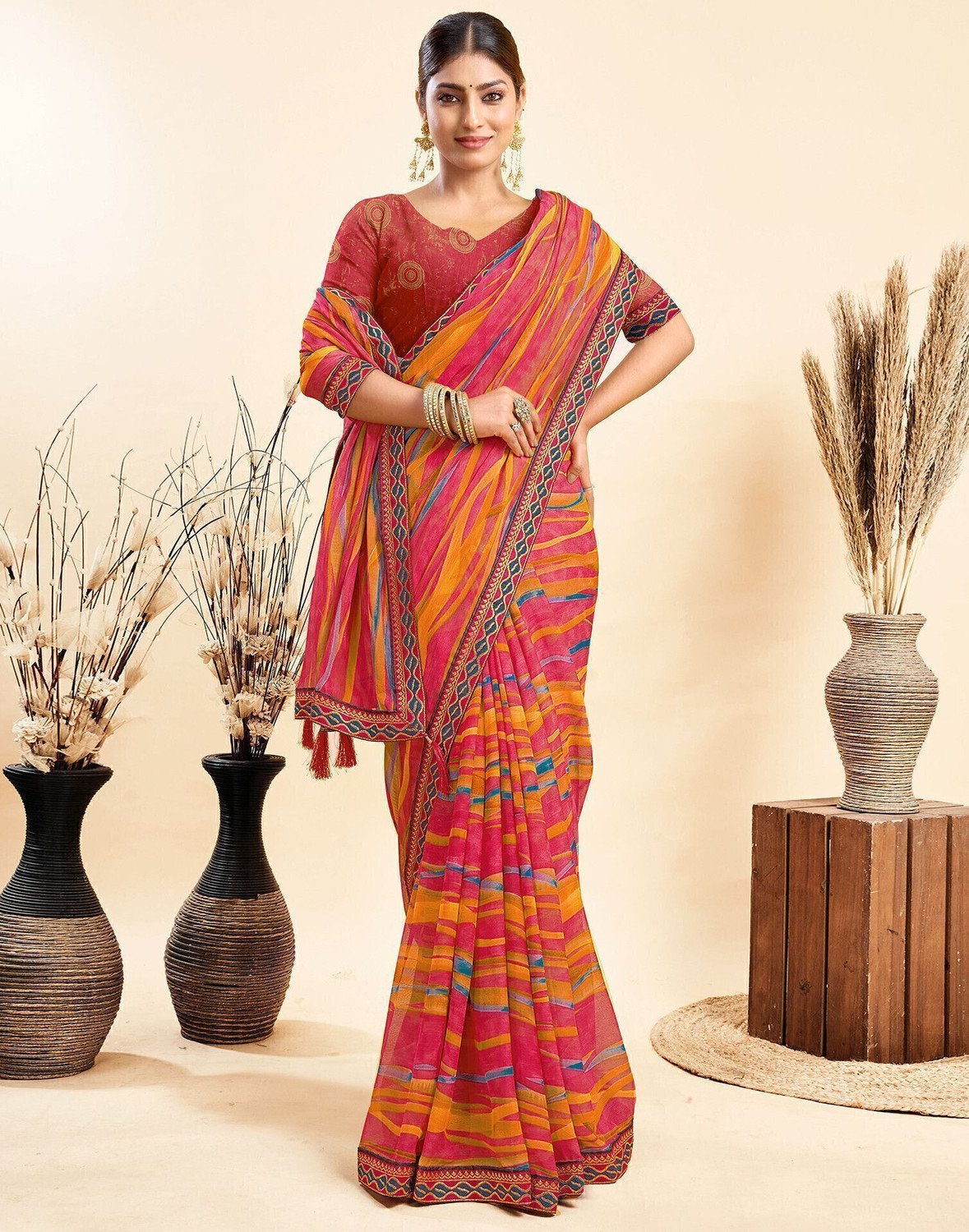 Sharini Floral Printed Georgette & Chiffon