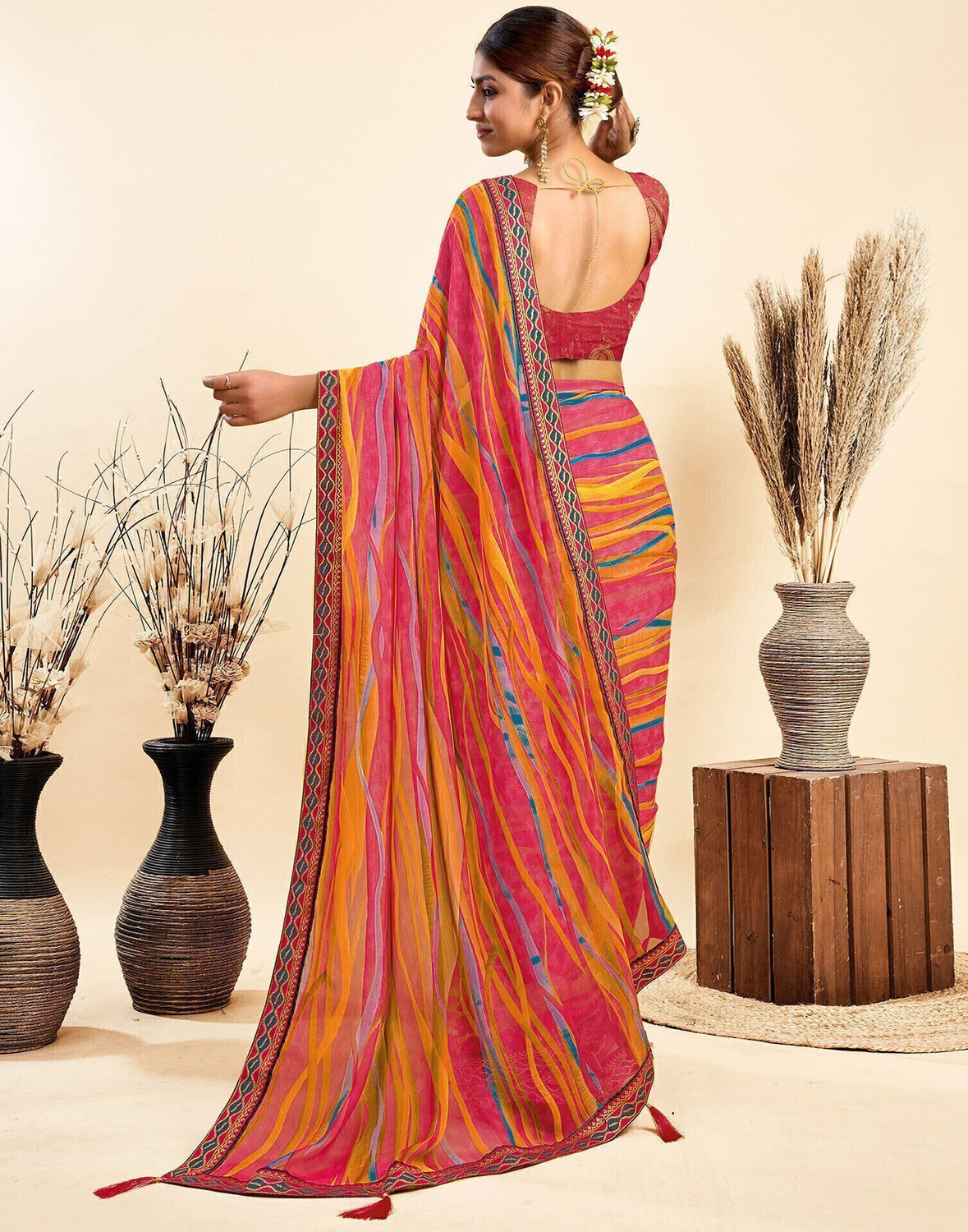 Sharini Floral Printed Georgette & Chiffon