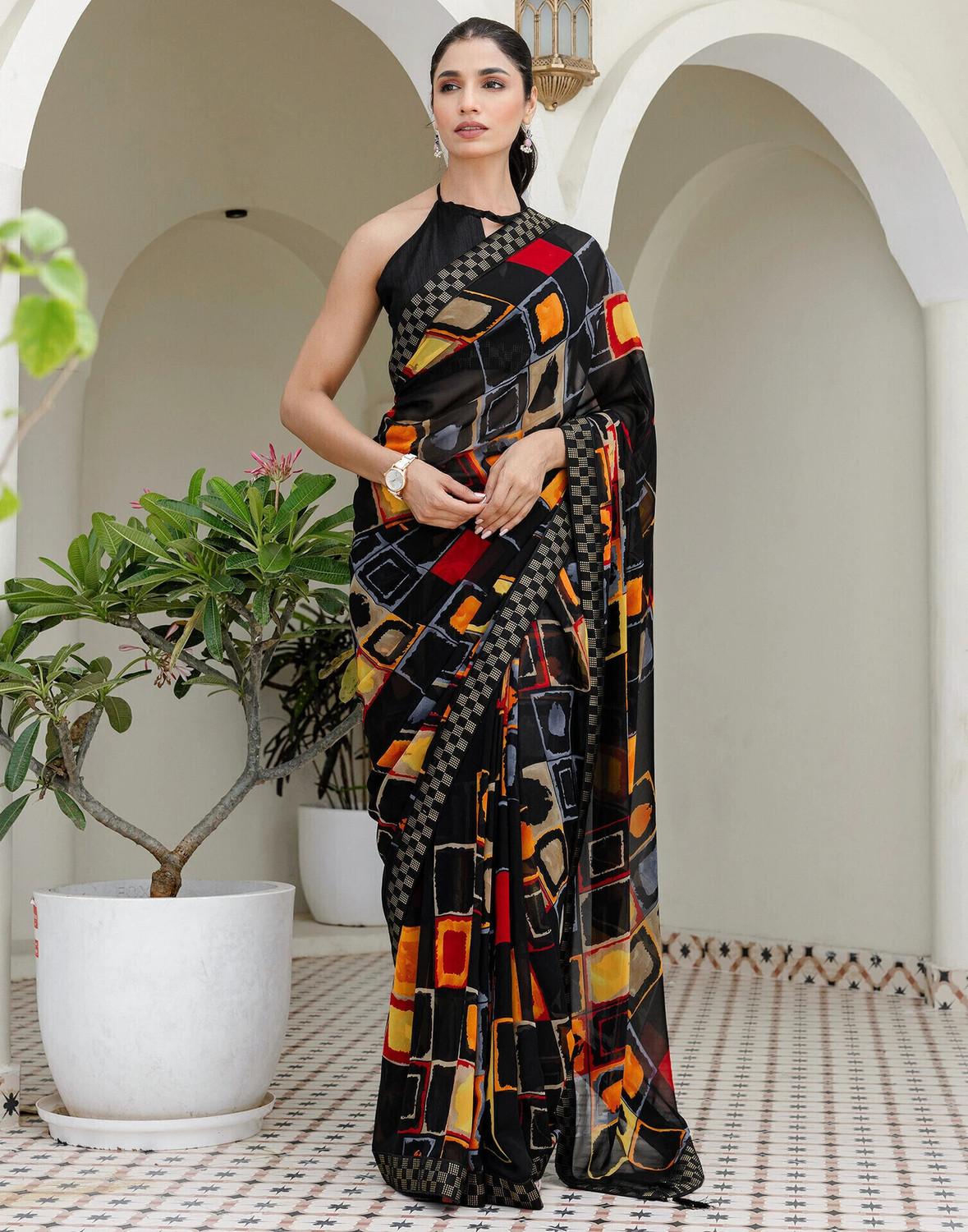 Sharini Floral Printed Georgette & Chiffon