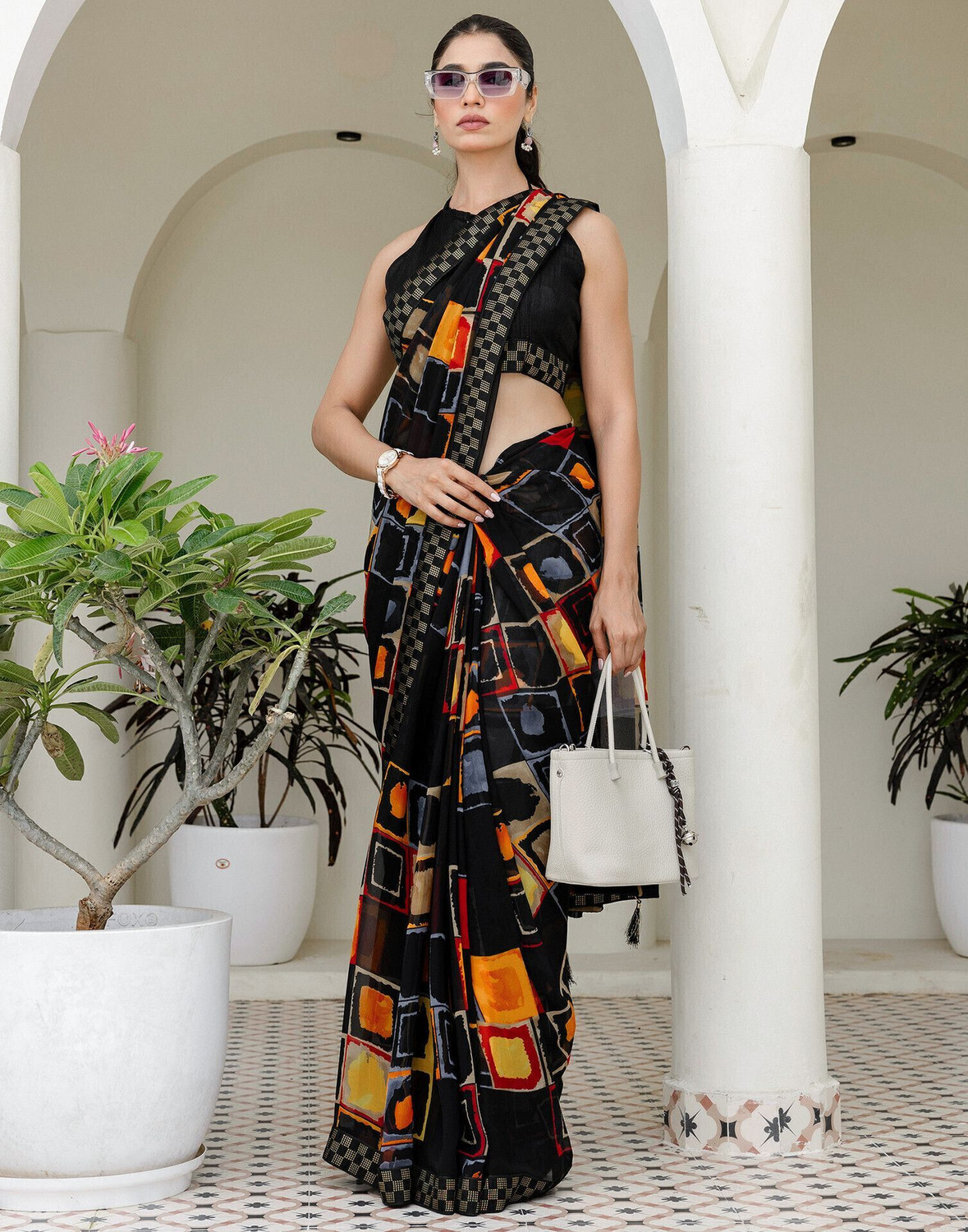 Sharini Floral Printed Georgette & Chiffon