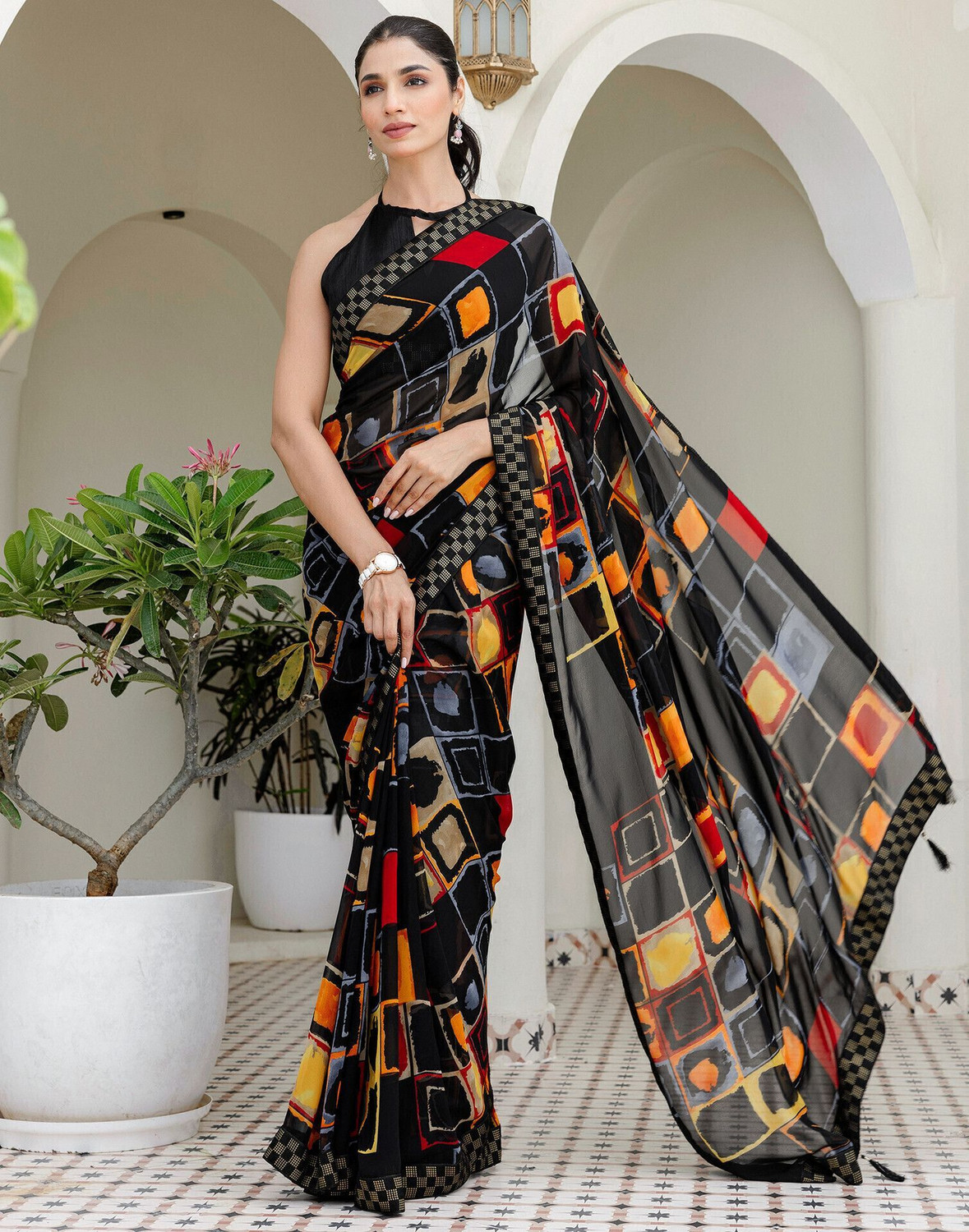 Sharini Floral Printed Georgette & Chiffon