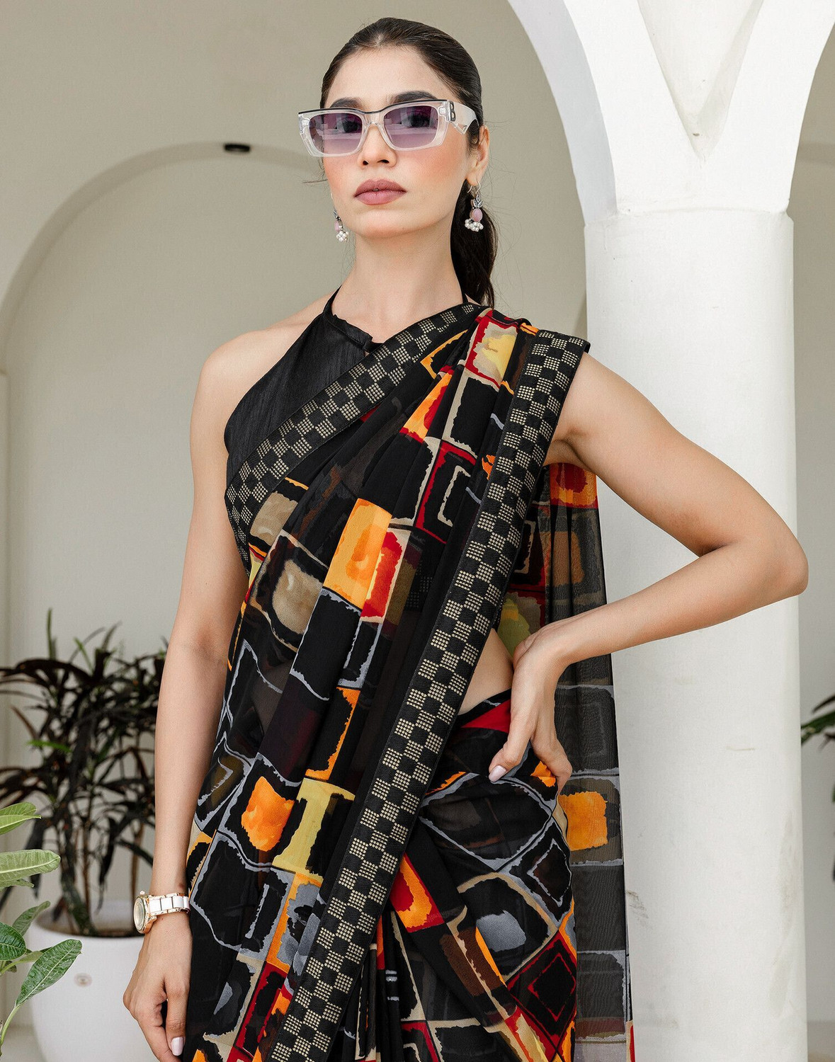 Sharini Floral Printed Georgette & Chiffon