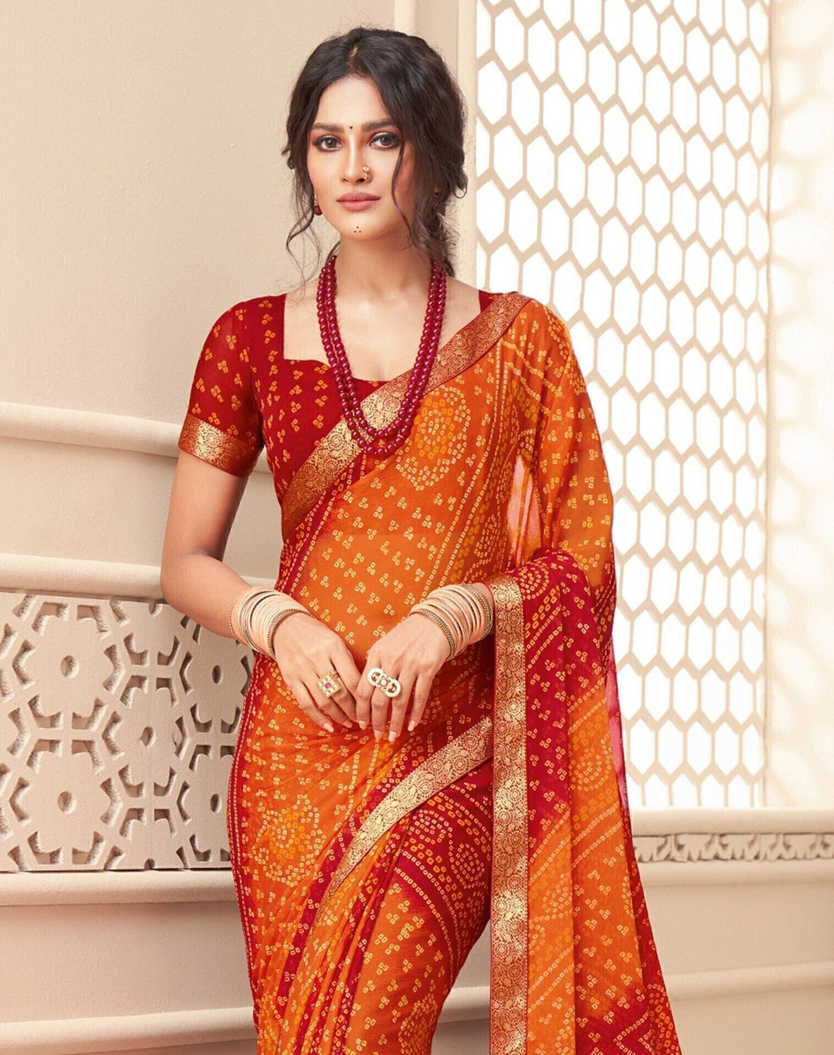 Sharini Bandhani Printed Wedding & Festive Saree
