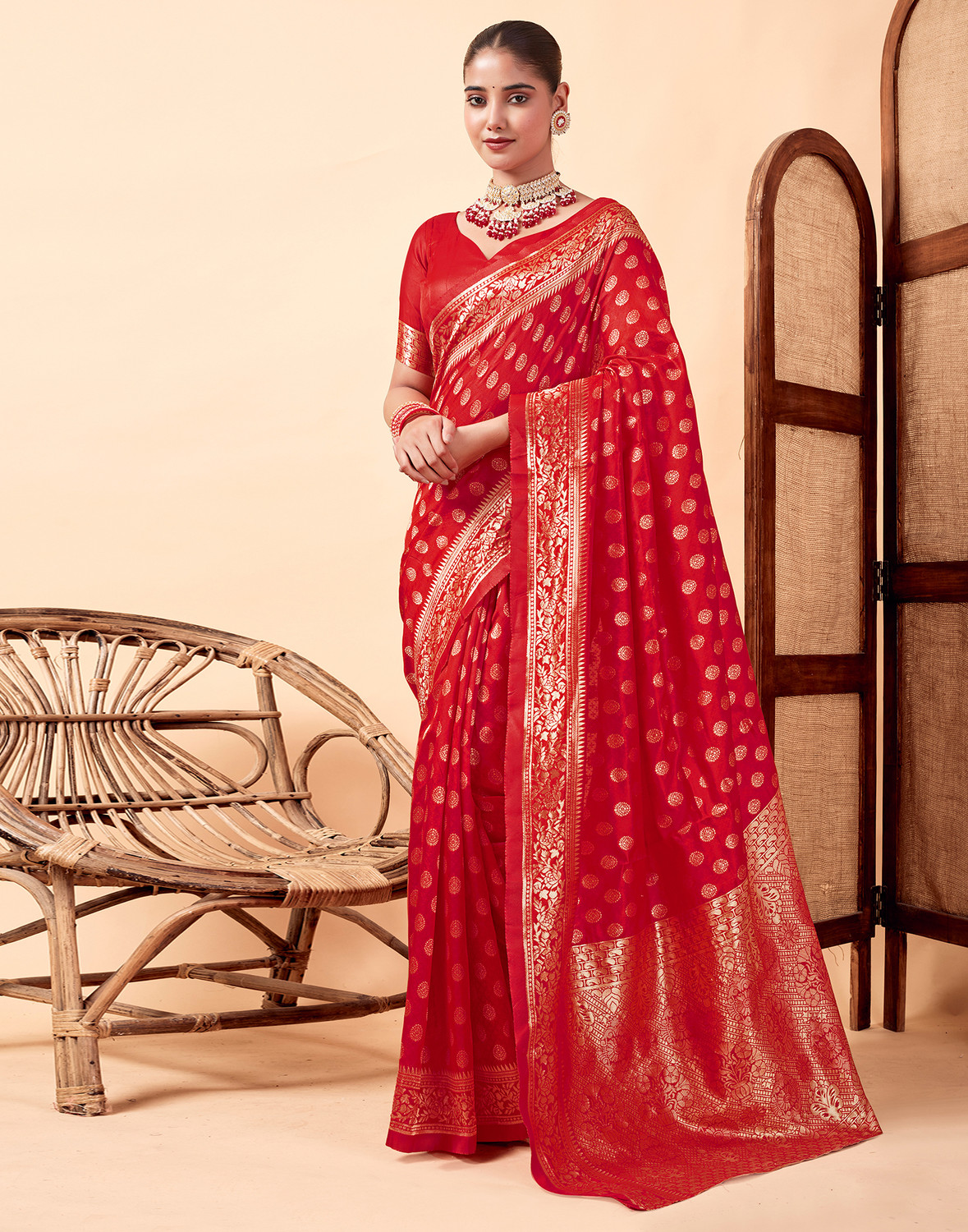 Sharini Embellished Kanjivaram Cotton Silk Saree 