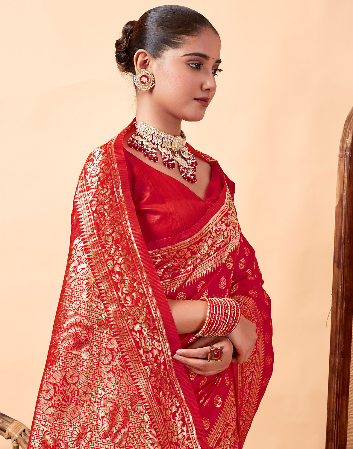 Sharini Embellished Kanjivaram Cotton Silk Saree 