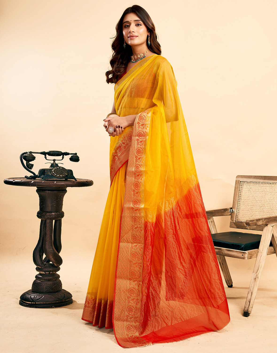 Sharini Woven Banarasi Organza Saree 