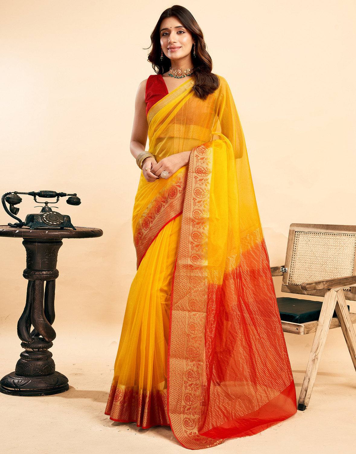 Sharini Woven Banarasi Organza Saree 